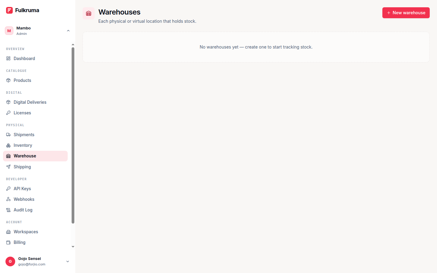 Plugipay family portal: warehouses